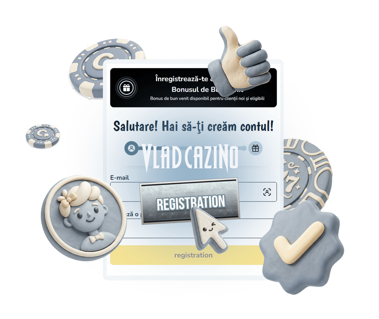Easily and simply register at Vlad Cazino online casino