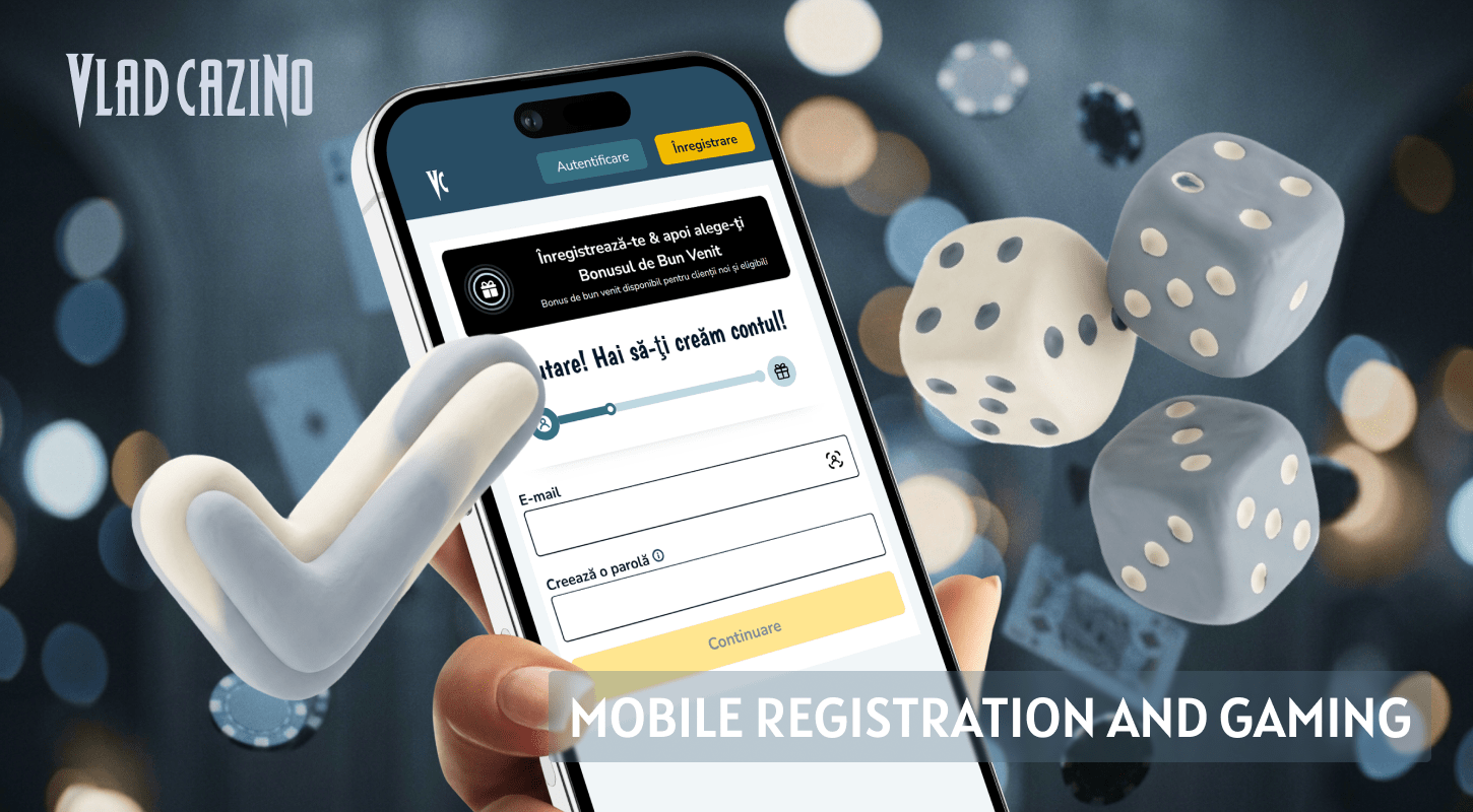 Mobile registration is as easy as on the Vlad Cazino website