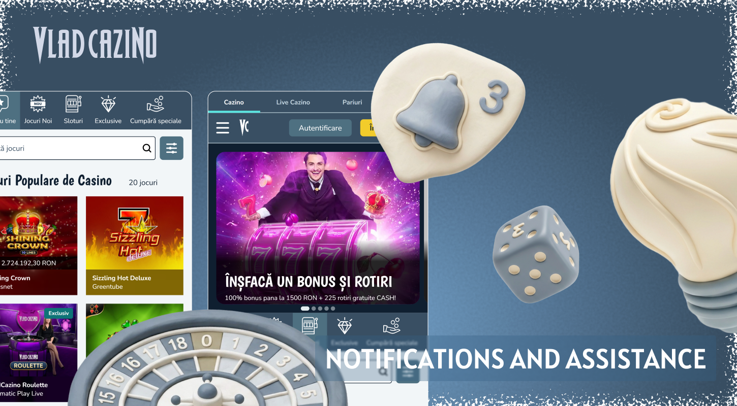 The Vlad Cazino mobile app has the convenience of notifications