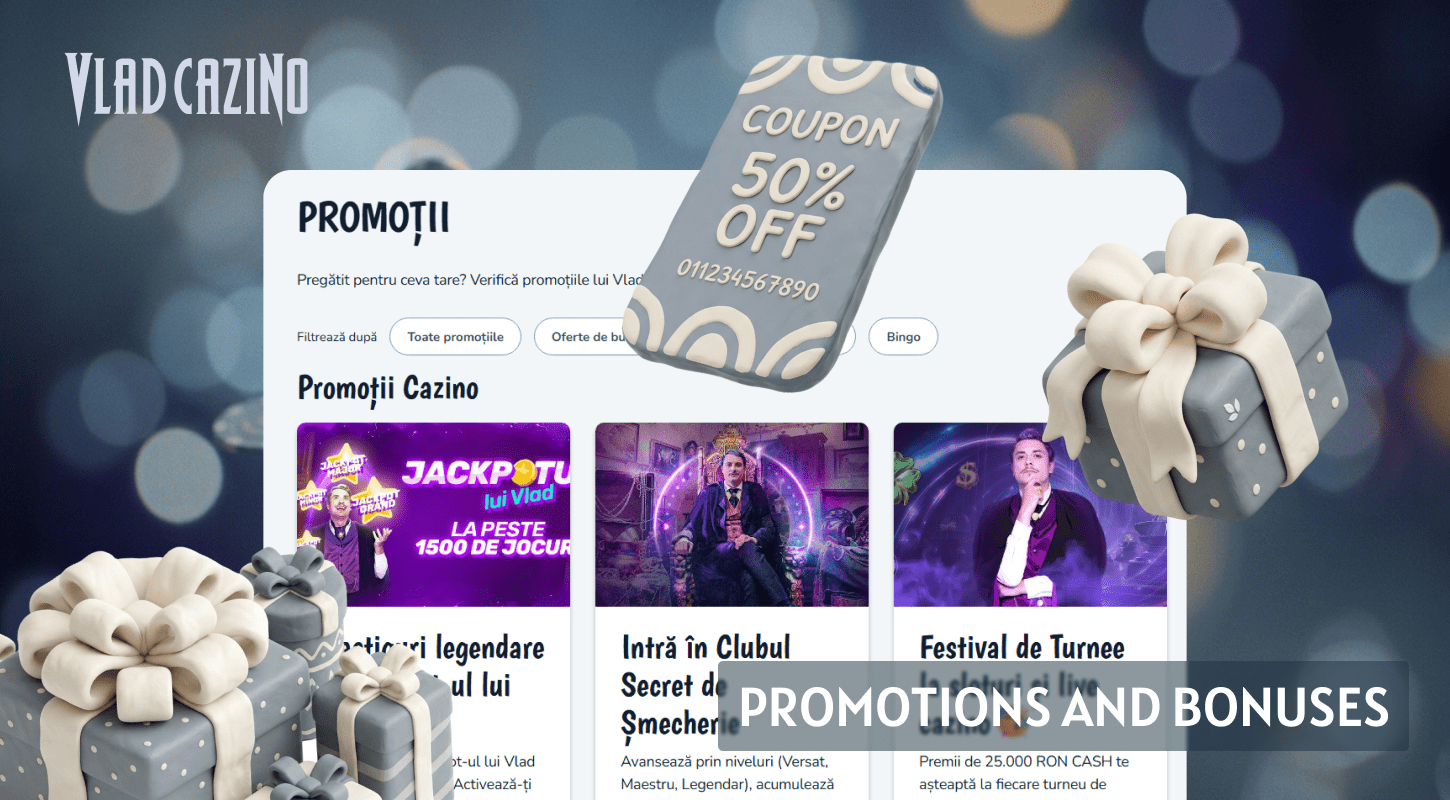 Vlad Cazino online casino has generous bonuses and promotions